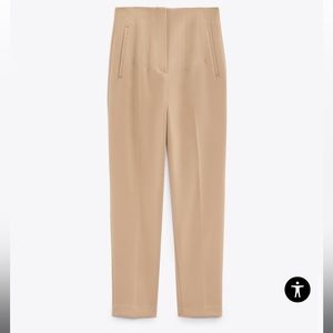 Zara Taupe Brown High Waist Pants